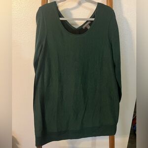 A Pea in the Pod Asymmetrical Colorblock Green Black Maternity Pullover Sweater